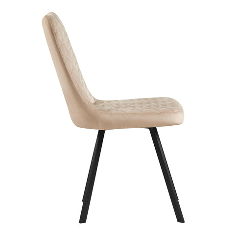 Laura Champagne Plush Velvet Dining Chairs, Set of 4 - Pendle Village Furniture