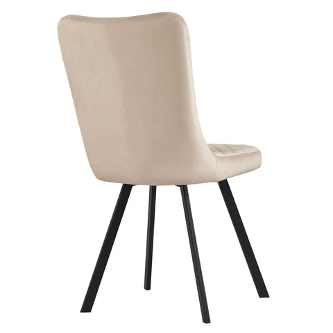 Laura Champagne Plush Velvet Dining Chairs, Set of 4 - Pendle Village Furniture