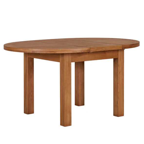 Oscar 1.1M Round Extending Dining Table - Table Extended Oval Shape