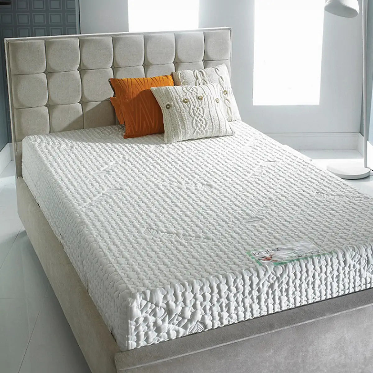 Kayflex Capri Tencel Covered 1000 Pocket Sprung Mattress, available in various sizes - Lifestyle Image