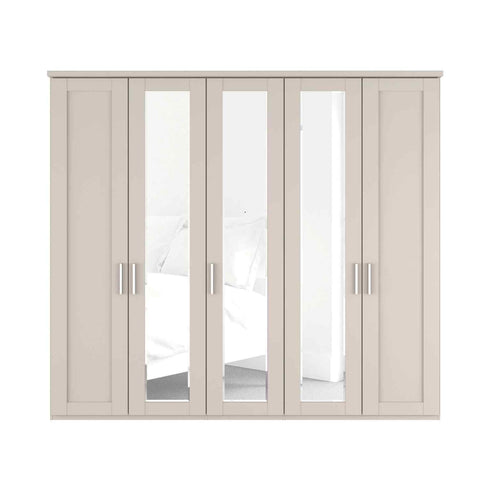 Kempton 5 Door Hinged Wardrobe - W250cm - Pendle Village Furniture