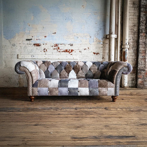 Oswald & Pablo Wiston Patchwork Velvet Chesterfield Sofa