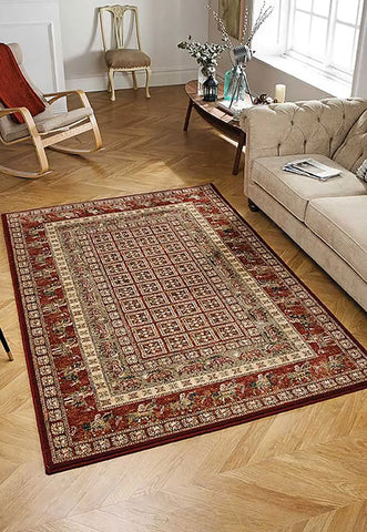Royal Classic 1527R Red Traditional Bordered Rug - Pendle Village Furniture