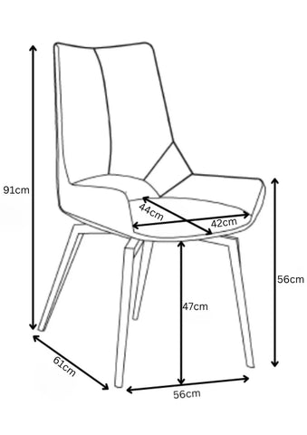 Bella Leather Swivel Set of 4 Dining Chairs - Pendle Village Furniture
