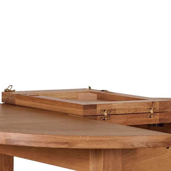 Oscar 1.1M Round Extending Dining Table - Close Up of Extended Table