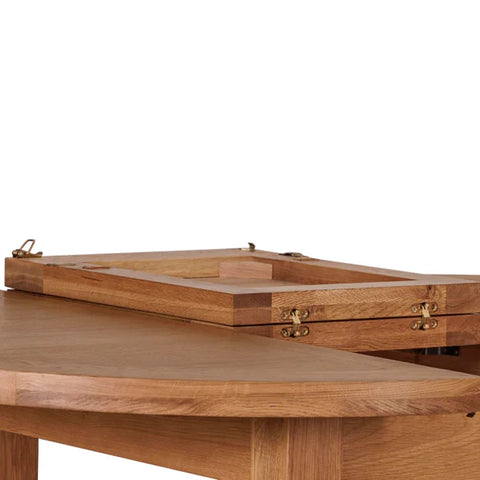 Oscar 1.1M Round Extending Dining Table - Close Up of Extended Table