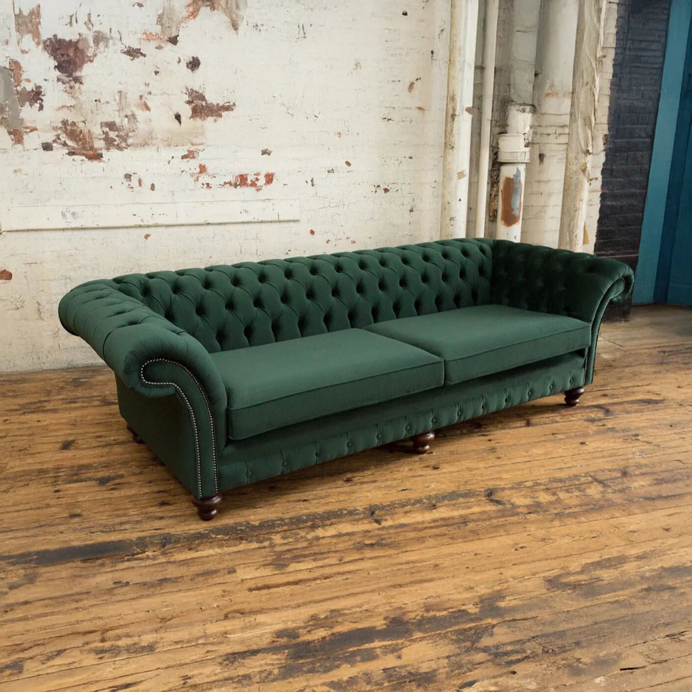 Oswald & Pablo Woodstock Velvet Chesterfield Sofa - Pendle Village Furniture