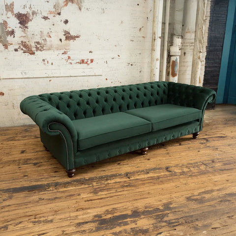 Oswald & Pablo Woodstock Velvet Chesterfield Sofa - Pendle Village Furniture