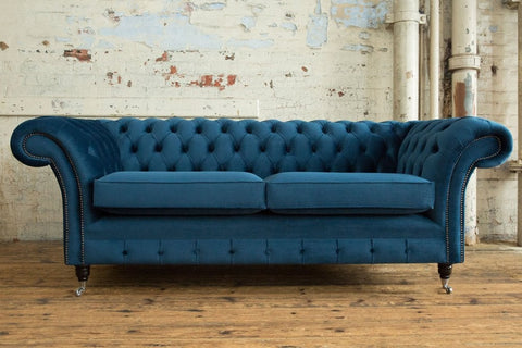 Oswald & Pablo Woodstock Velvet Chesterfield Sofa - Pendle Village Furniture