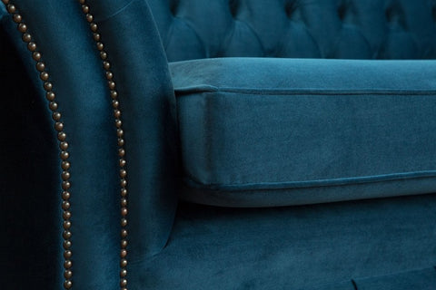 Oswald & Pablo Woodstock Velvet Chesterfield Sofa - Pendle Village Furniture