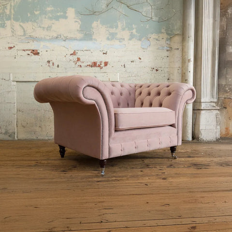 Oswald & Pablo Woodstock Velvet Snuggle Chair - Pendle Village Furniture