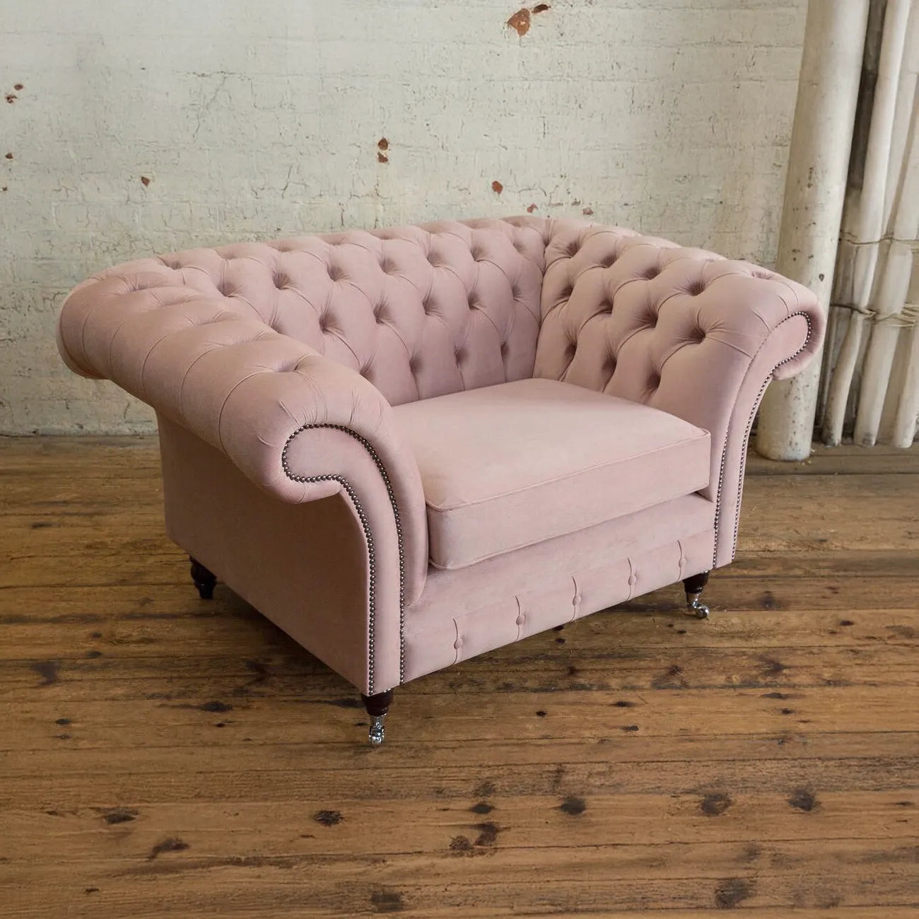 Oswald & Pablo Woodstock Velvet Snuggle Chair - Pendle Village Furniture