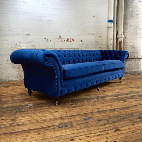 Oswald & Pablo Woodstock Velvet Chesterfield Sofa - Pendle Village Furniture