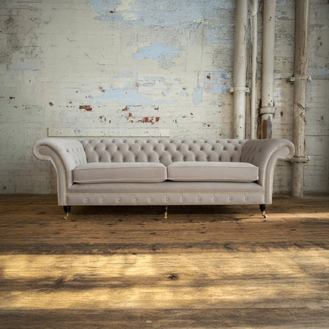 Oswald & Pablo Woodstock Velvet Chesterfield Sofa - Pendle Village Furniture