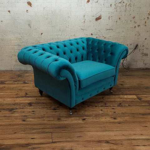Oswald & Pablo Woodstock Velvet Snuggle Chair - Pendle Village Furniture