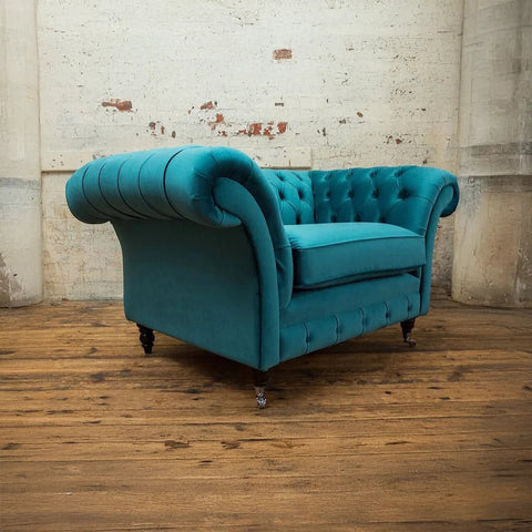 Oswald & Pablo Woodstock Velvet Snuggle Chair - Pendle Village Furniture