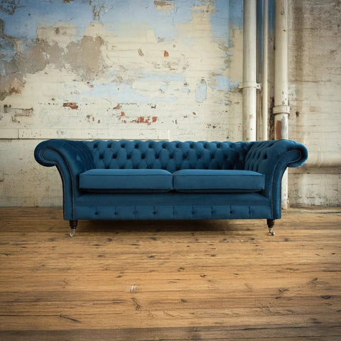 Oswald & Pablo Woodstock Velvet Chesterfield Sofa - Pendle Village Furniture
